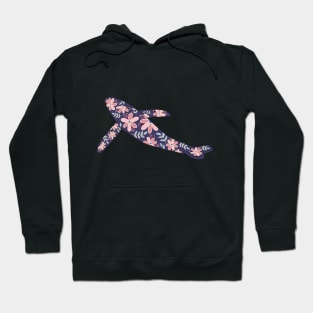 Floral Whale - muted cool colors Hoodie